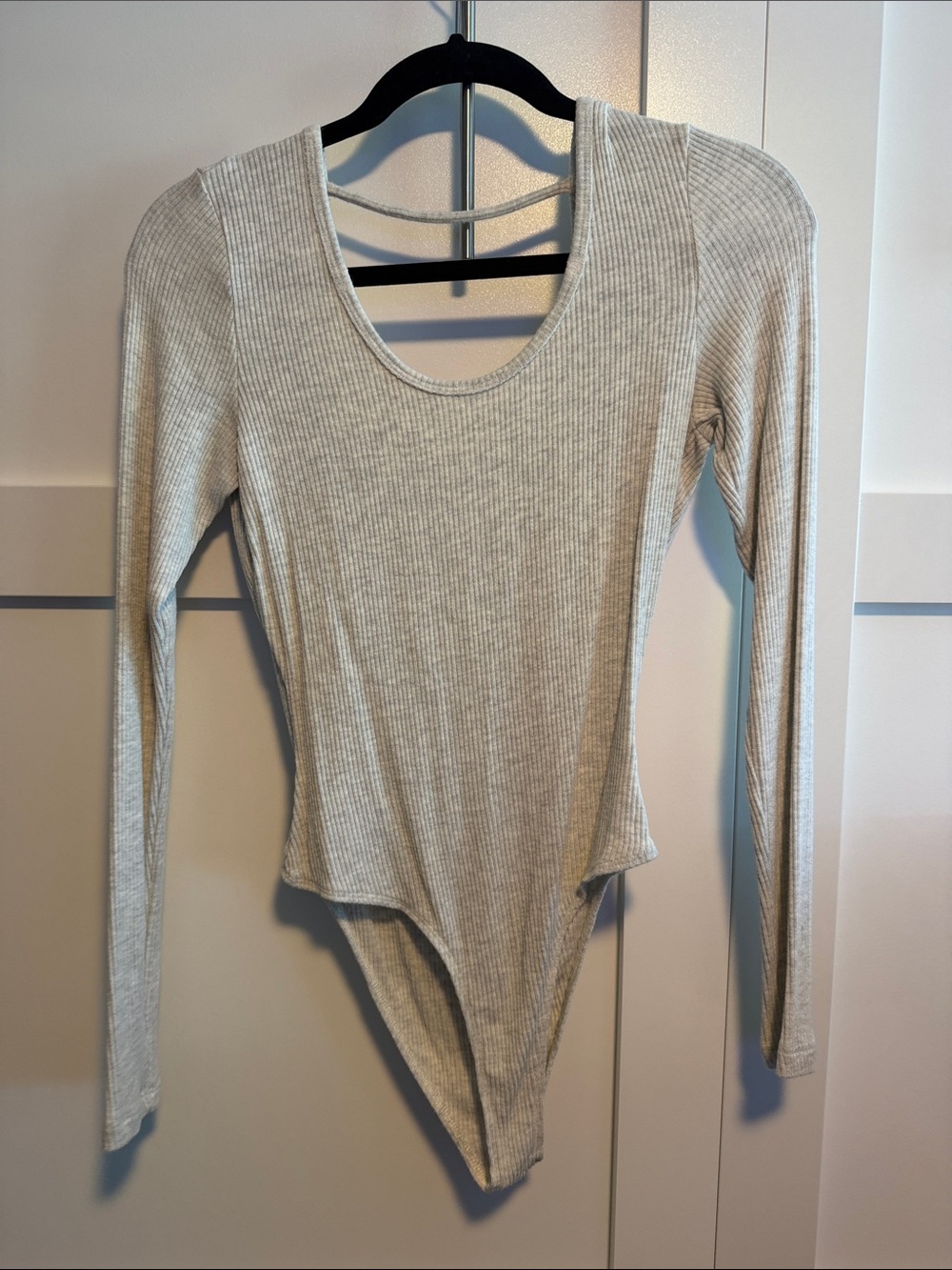 Spiritual Gangster Ribbed Scoop Neck Long-Sleeve Bodysuit - NEVER WORN